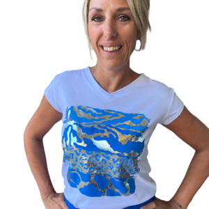 T-shirt wit panter print kobalt blauw musthaves by Elja