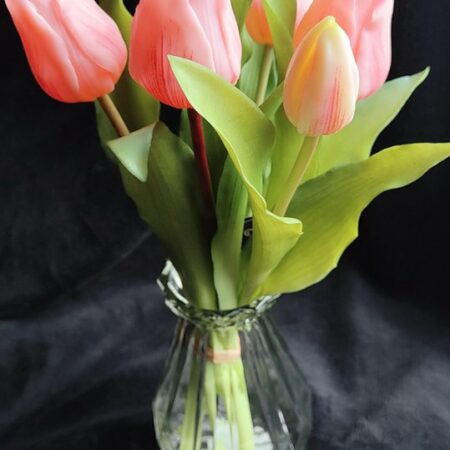 Licht Rose tulpen | Kunst Tulpen | 31 cm | Licht Rose | 7 stelen | Tulpen |